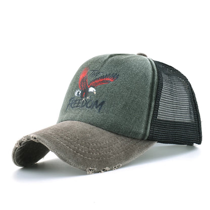 Washed Denim Baseball Cap Women Men