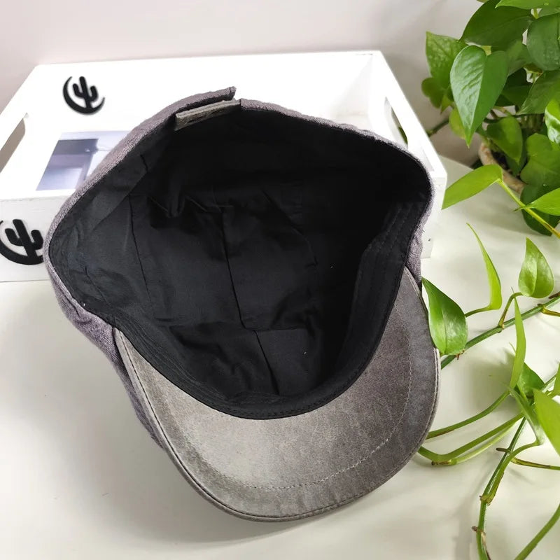 Linen Berets Hats For Men Summer Breathable Newsboy Caps