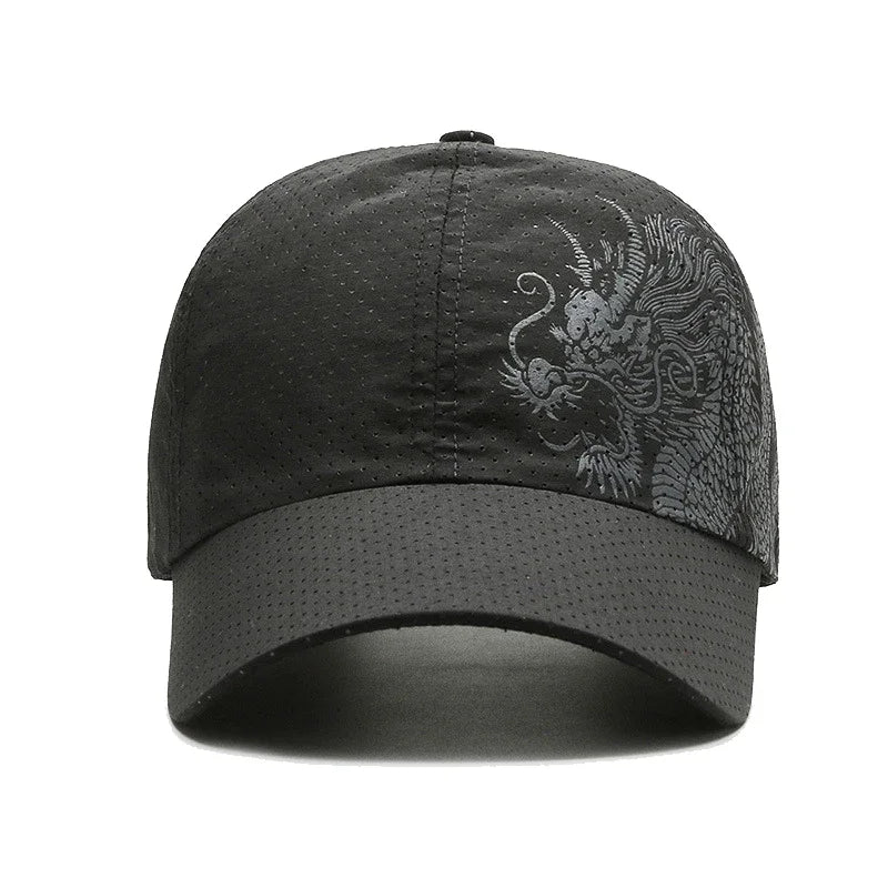 New Style Summer Baseball Cap Quick-Drying Air Hole Chinese Dragon Fashion Unisex