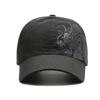 New Style Summer Baseball Cap Quick-Drying Air Hole Chinese Dragon Fashion Unisex