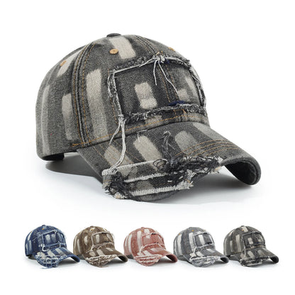 Vintage Denim Distressed Baseball Cap Unisex Sun Protection Outdoor