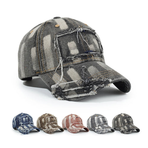 Vintage Denim Distressed Baseball Cap Unisex Sun Protection Outdoor