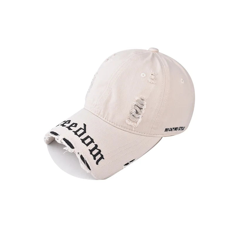 Fashion Denim Baseball Cap Distressed Vintage Cotton
