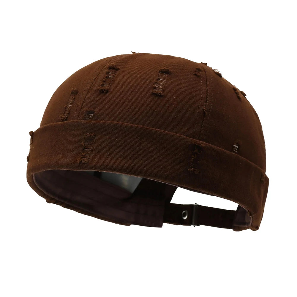 Washed Cotton Destroyed Ripped Docker Cap