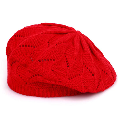 Women's Plain Color Knit Beret Hat Ladies French Artist Beret Hats