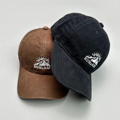 Korean Retro Mountain Embroidery Snapback Caps New Sunshade Baseball Hats Breathable Versatile Fashion