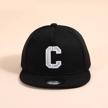 Kids Snapback Cap Embroidered Letter Flat Brim Baseball Hat For Children Boy Girl Solid Color Summer Sun Hats