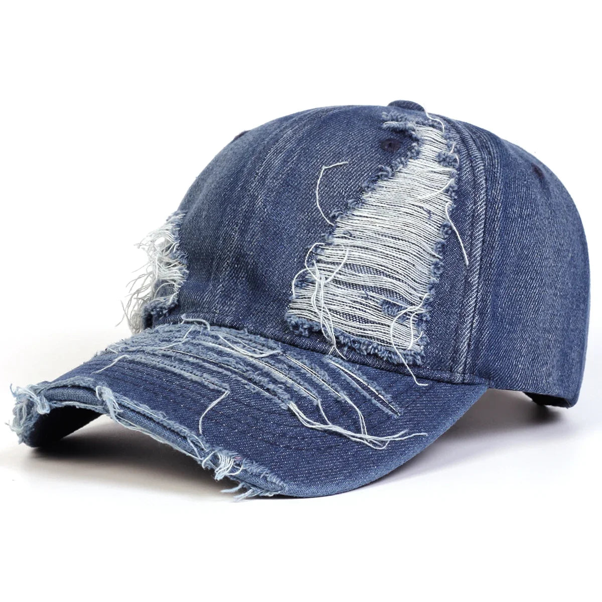 Unisex Ripped Denim Water Wash Baseball Caps Spring Autumn