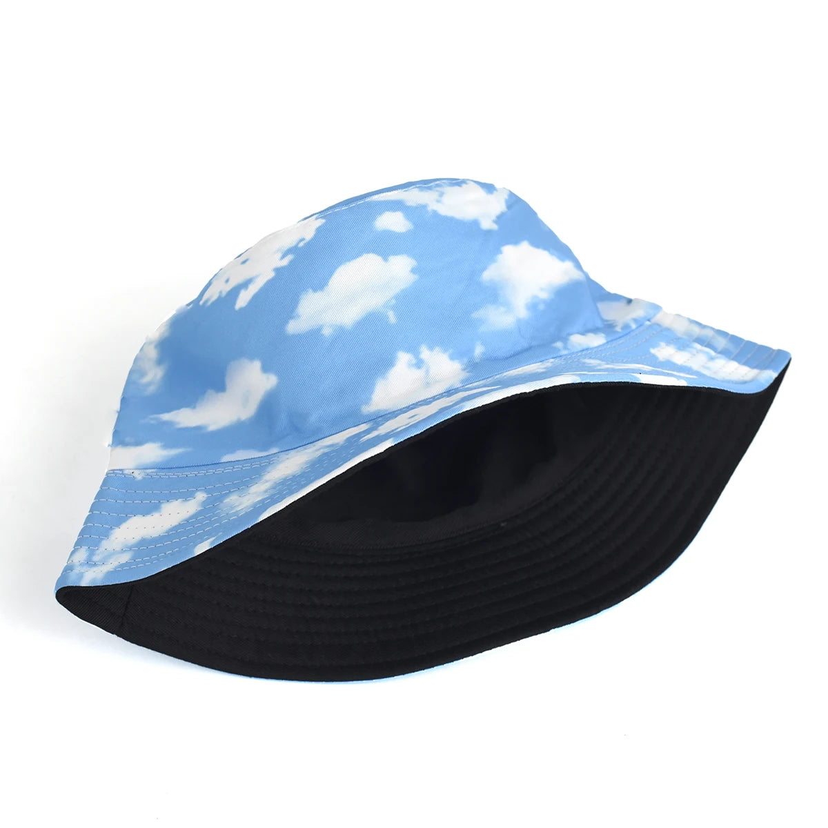 Blue Sky And White Clouds Print Bucket Hat Fisherman Hat