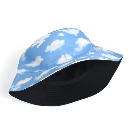 Blue Sky And White Clouds Print Bucket Hat Fisherman Hat