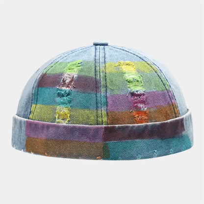 Spring And Summer Cotton Print Docker Cap Brimless Hat