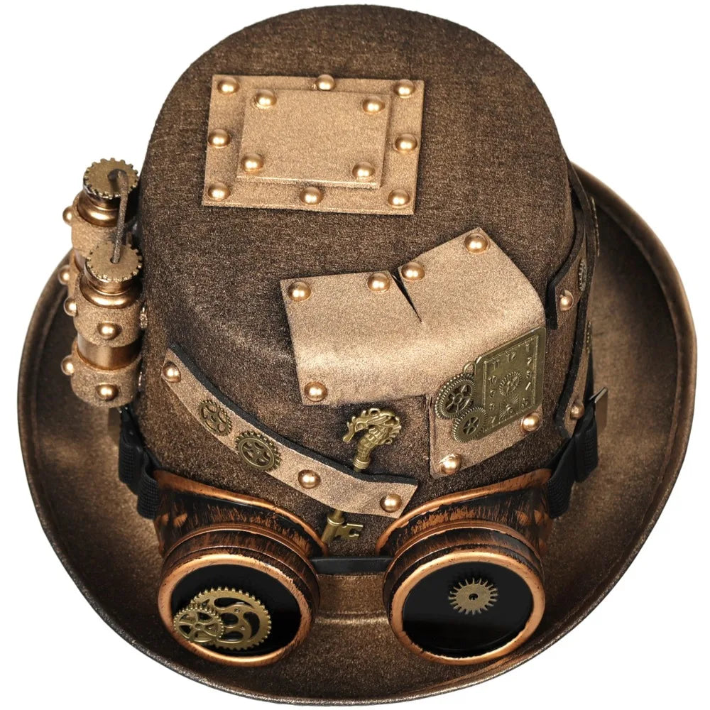 Steampunk Pirate Hat With Goggles Gothic Cosplay Headwear Performance