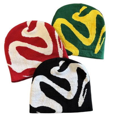 Trendy Knit Beanies Winter Jacquard Windproof Warm Hat Outdoor