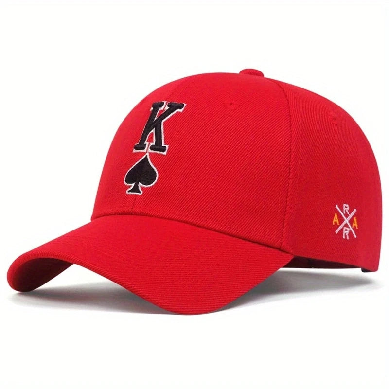 Fashion Hip Hop K Letter Baseball Cap Hip Hop Poker Embroidered Golf Hats Outdoor Sports Leisure Caps Dad Hats