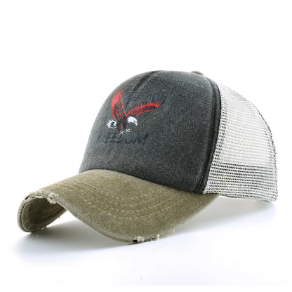 Washed Denim Baseball Cap Women Men
