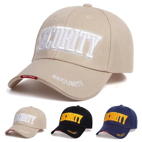 Unisex Security Letter Embroidery Baseball Caps Spring and Autumn