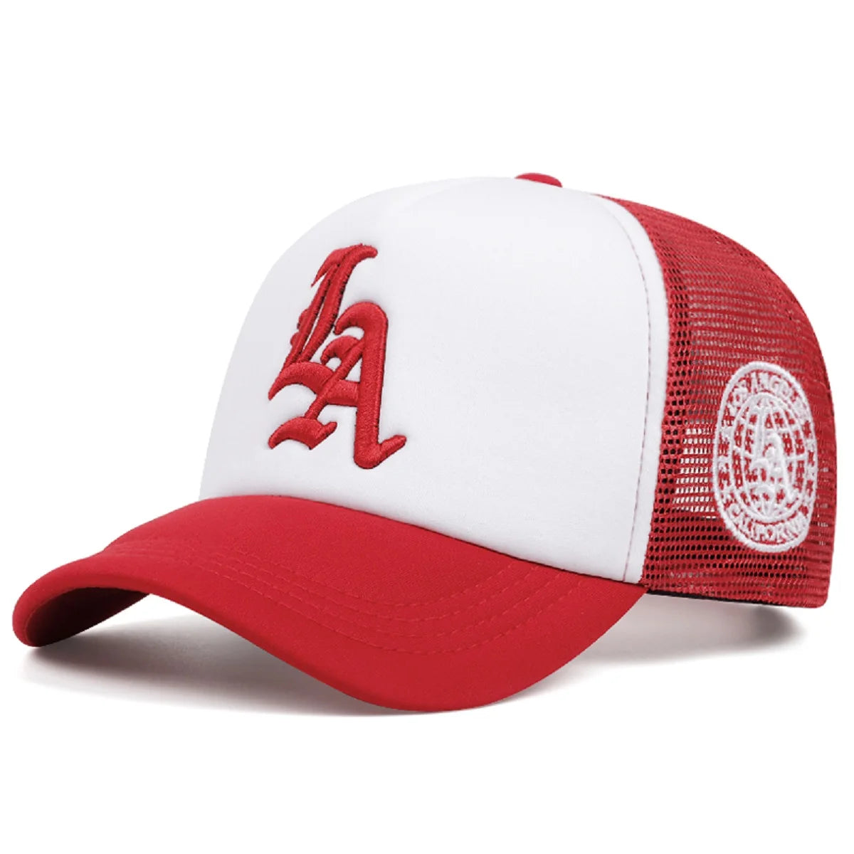 LA Side Embroidered Breathable Mesh Hat Men's Hip Hop Hat Baseball Hat Women's