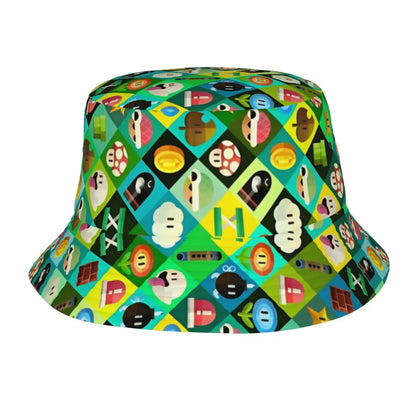 Street Princess Peach Lovely Bucket Hat Girl Outdoor Sports M-Mariod Fisherman Cap