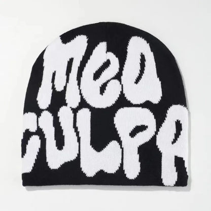 Solid-Color Letter Knitted Hat Winter Hat