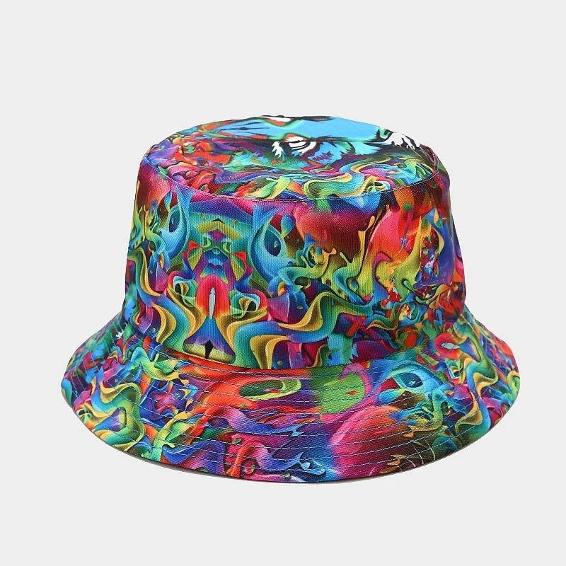 Fashion Plant Printing Pattern Fisherman Hat Spring and Summer
