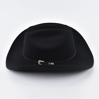 Unisex Western Cowboy Hat With Leather Vintage