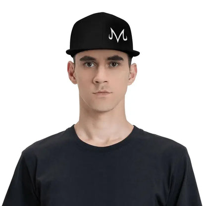Majin Buu Print Hip Hop Flat Bill Caps Unisex Adjustable Snapback Caps Skateboard Hats