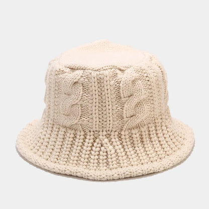 Women's Knitted Bucket Hat - Windproof Winter Fisherman Beanie