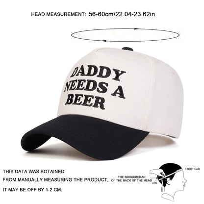 Unisex Daddy Needs A Beer Letter Embroidery Baseball Caps Spring Autumn Sports Cap