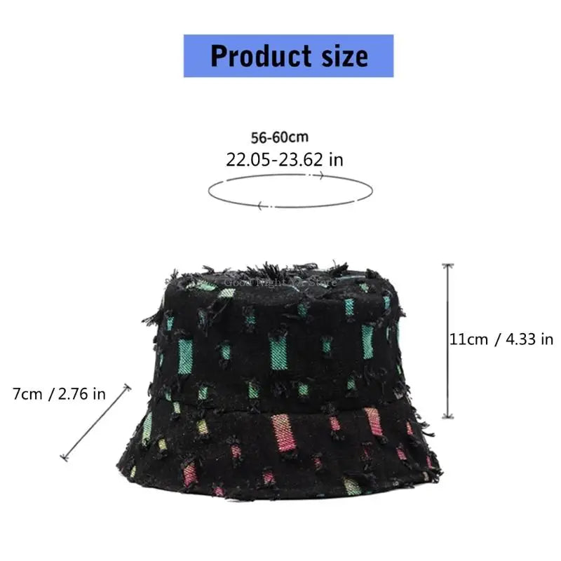 Ripped Casual Bucket Hat Foldable Design Adult Summer Fisherman Hat