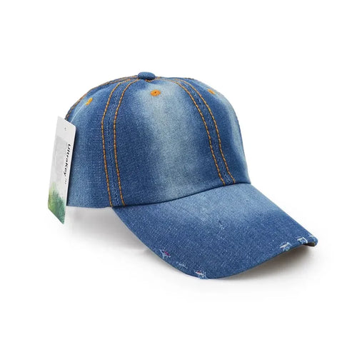 New Unisex Vintage Distressed Flat Cap Denim Hat Baseball Jean Hat Cap