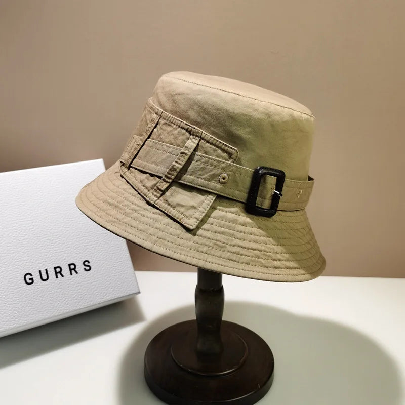 Designer Brand Fashion Women Belt Buckle Bucket Hat