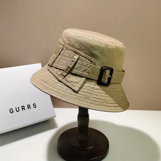 Designer Brand Fashion Women Belt Buckle Bucket Hat