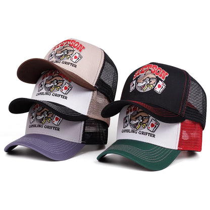 Fashion New Truck Hat Stetson Wolf Head Poker Embroidery Street Pop Hip Hop Hat