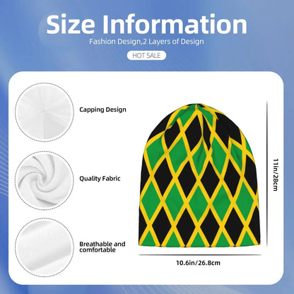 Jamaica Flag Printed Warm Soft Knitted Hat Lightweight Casual Hat