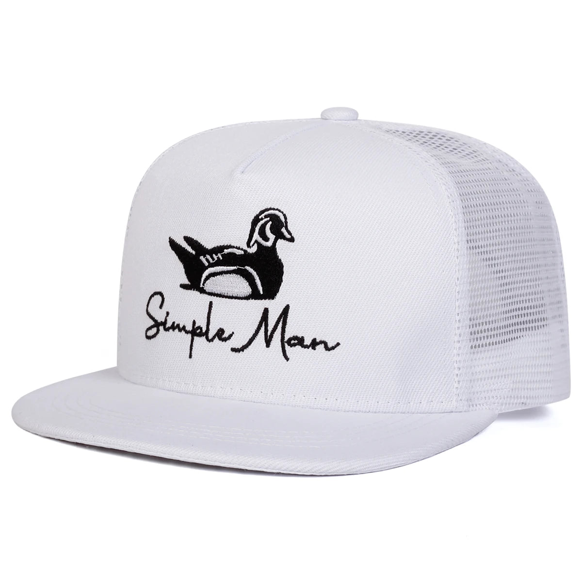 Unisex Simple Man Duck Embroidery Hip-Hop Net Hats