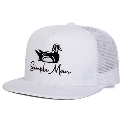 Unisex Simple Man Duck Embroidery Hip-Hop Net Hats
