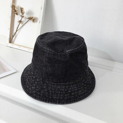 Large Brimmed Denim Fisherman Hat for Men and Women in Spring and Summer