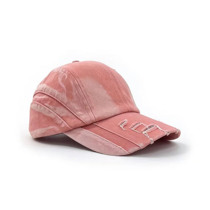 Water-Washed Denim With Holes, Baseball Cap