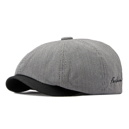 Casual Newsboy Caps Men Cotton Flat Cap Octagonal Hats