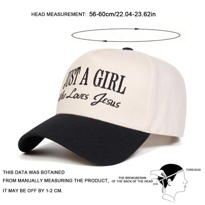 Unisex Just A Girl Who Loves Jesus Embroidery Baseball Caps Spring Autumn