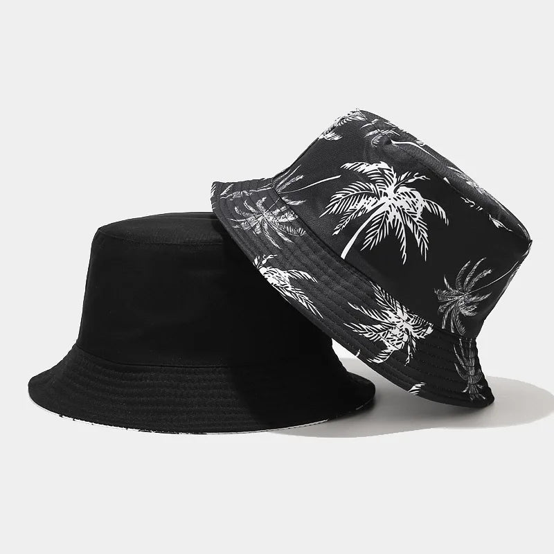 Spring Summer Sun Protect Hat Bob Fashion Coco Print Bucket Hat Unisex Fisherman Hat Leisure Basin Cap