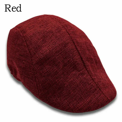 Men Berets Cap British Style 2024 New Autumn Summer Linen Hats