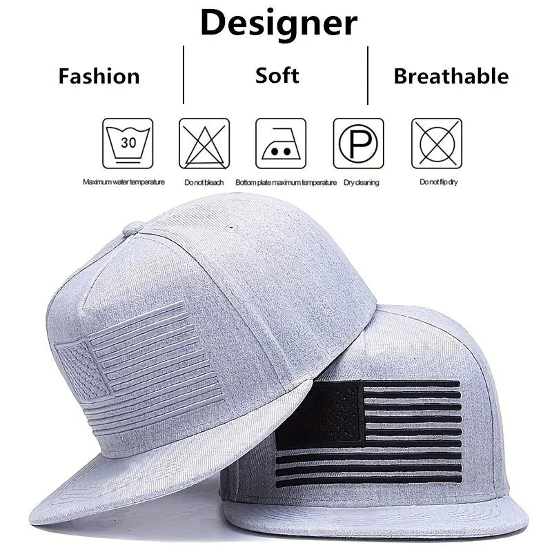 American Flag Embroidery Hip Hop Hats Outdoor Adjustable Casual Baseball Caps Sunscreen Hat
