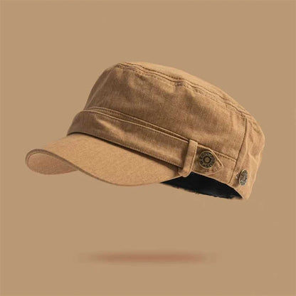 Unisex Solid Color Flat Top Military Cap Adjustable Outdoor