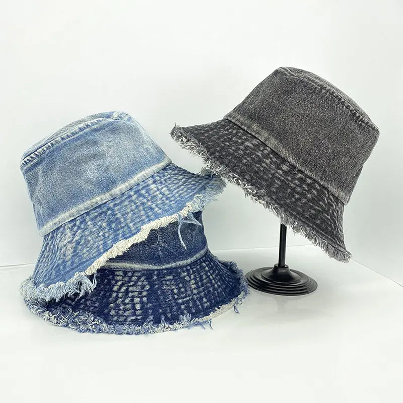 Women Fashion Retro Denim Washed Fisherman Cap