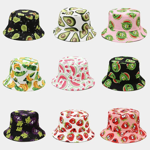 Creative Printed Fruit Pattern Bucket Cap