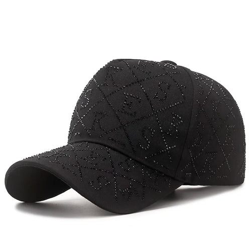 Full Rhinestone Letter Baseball Cap, Light Luxury Sparkling Rhinestone