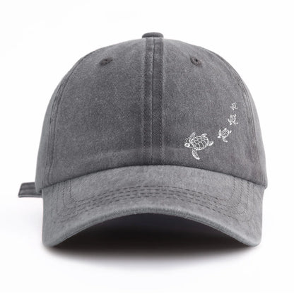 Turtle Print Washed Baseball Cap
