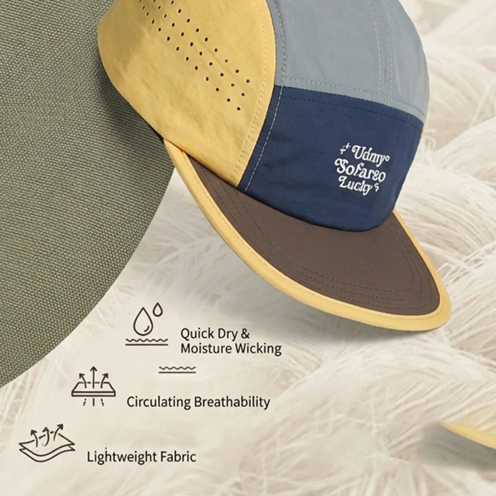 Summer Embroidered Flat Brim Quick Dry Hat Men Women
