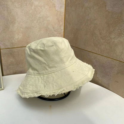 Cotton Fringed Fisherman Cap Soft Aluminum Wire Shape Water Wash Hat